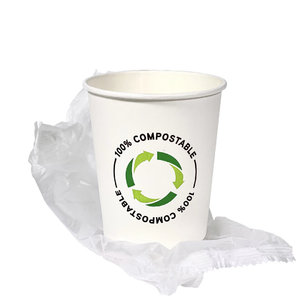 Gobelet carton Hotel 100%compostable en sac/ bio PLA 210ml (7OZ) Boîte Complète 500 unités