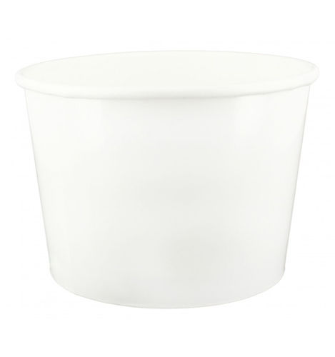 Ice cream White Paper Cup 160ml - pack 50 units with flat lid closed