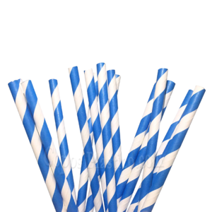 Straight Paper Straw Blue - Pack 100 units