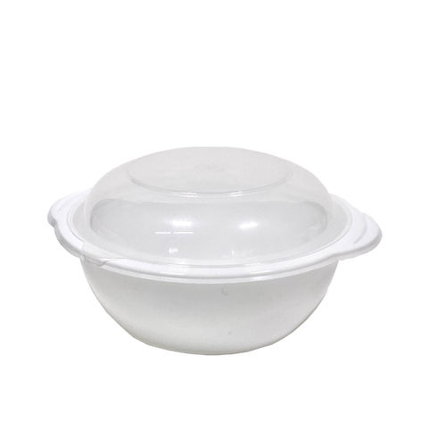 Plato de sopa / DESECHABLE 500 ml Blanco c/ Tapa - Caja Completa 400 unidades