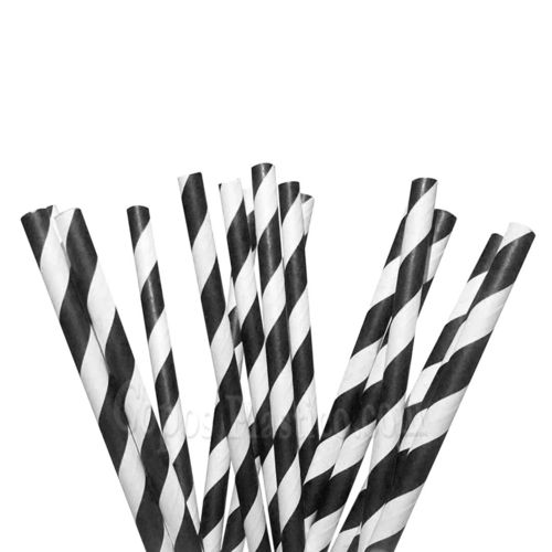Papier Straw Straight Noir et Blanc - Paquet de 250 unités