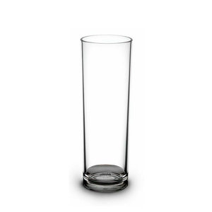 Vaso tipo tubo  220 irrompible (PC) Transparente - Caja 12 Unidades