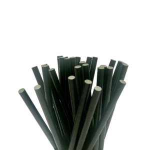 Straight Paper Straw Black for Caipirinha
