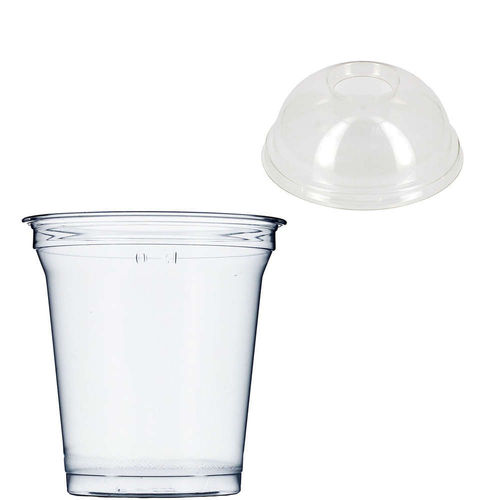 320ml RPET Plastic Cup with Perforated Dome Lid - Box 1250 Units